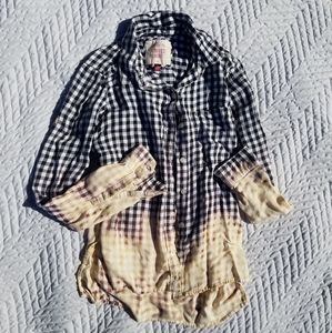 Perfect Flannel Soft Tie Dye Bleach Retro Trend XS